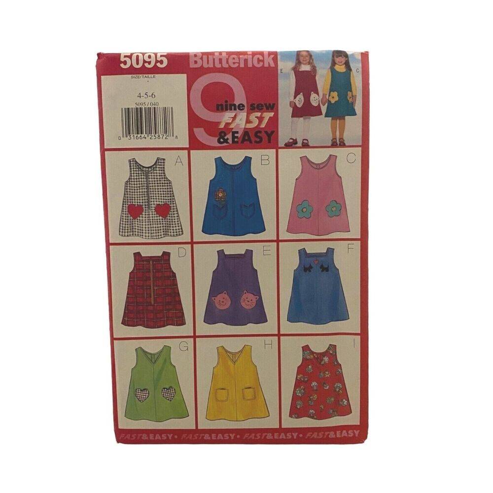 #5095 Butterick Toddlers Childrens Jumper Size 4-6